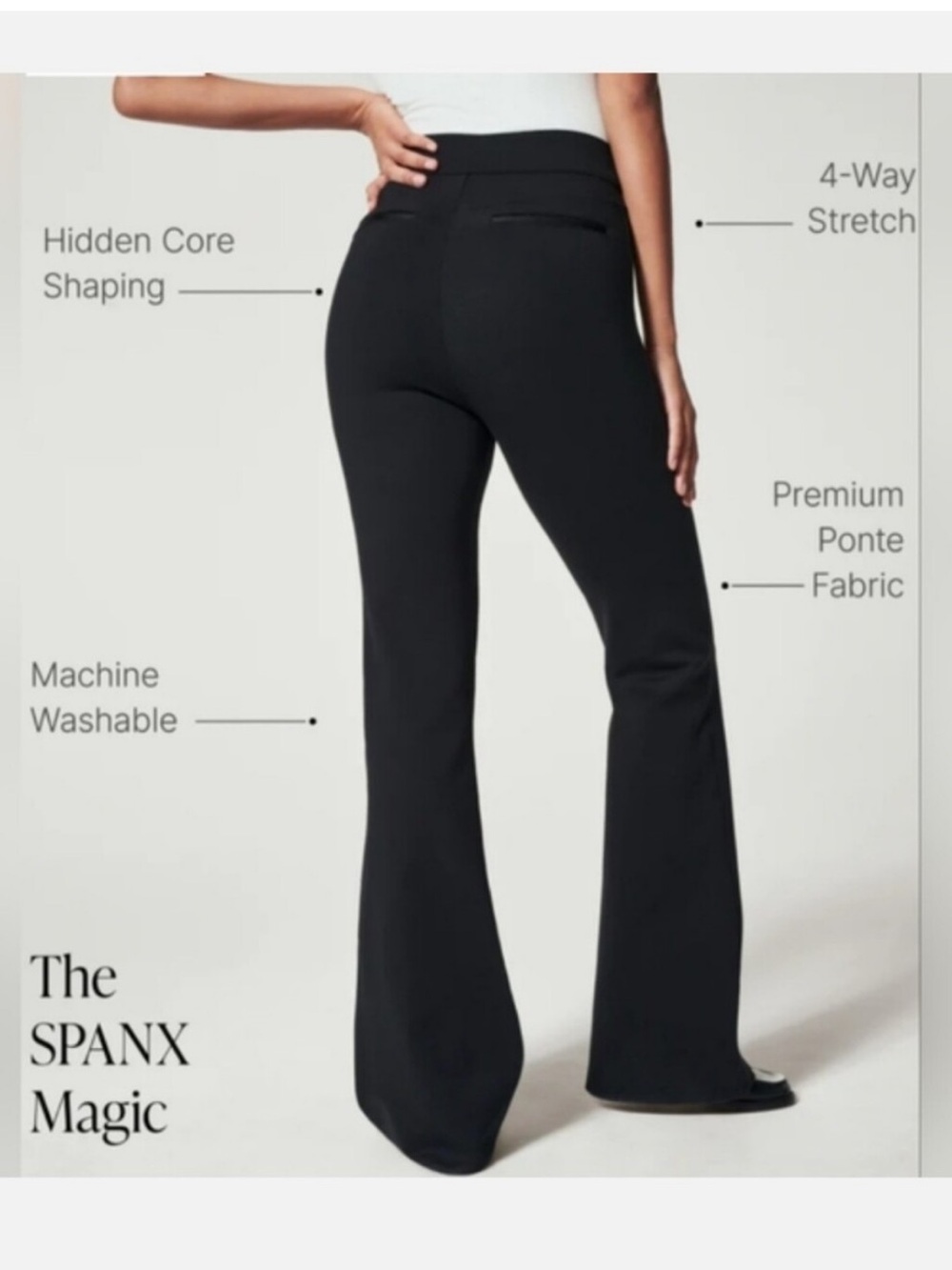 Spanx PerfectFit Ponte Flare Pant High Rise Black Extra Large - Picture 2 of 11